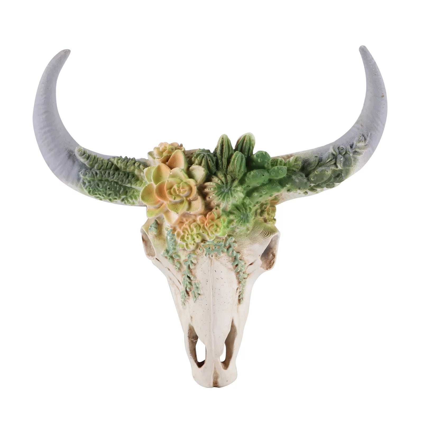 Bull Skull W/ Succulent Ornament