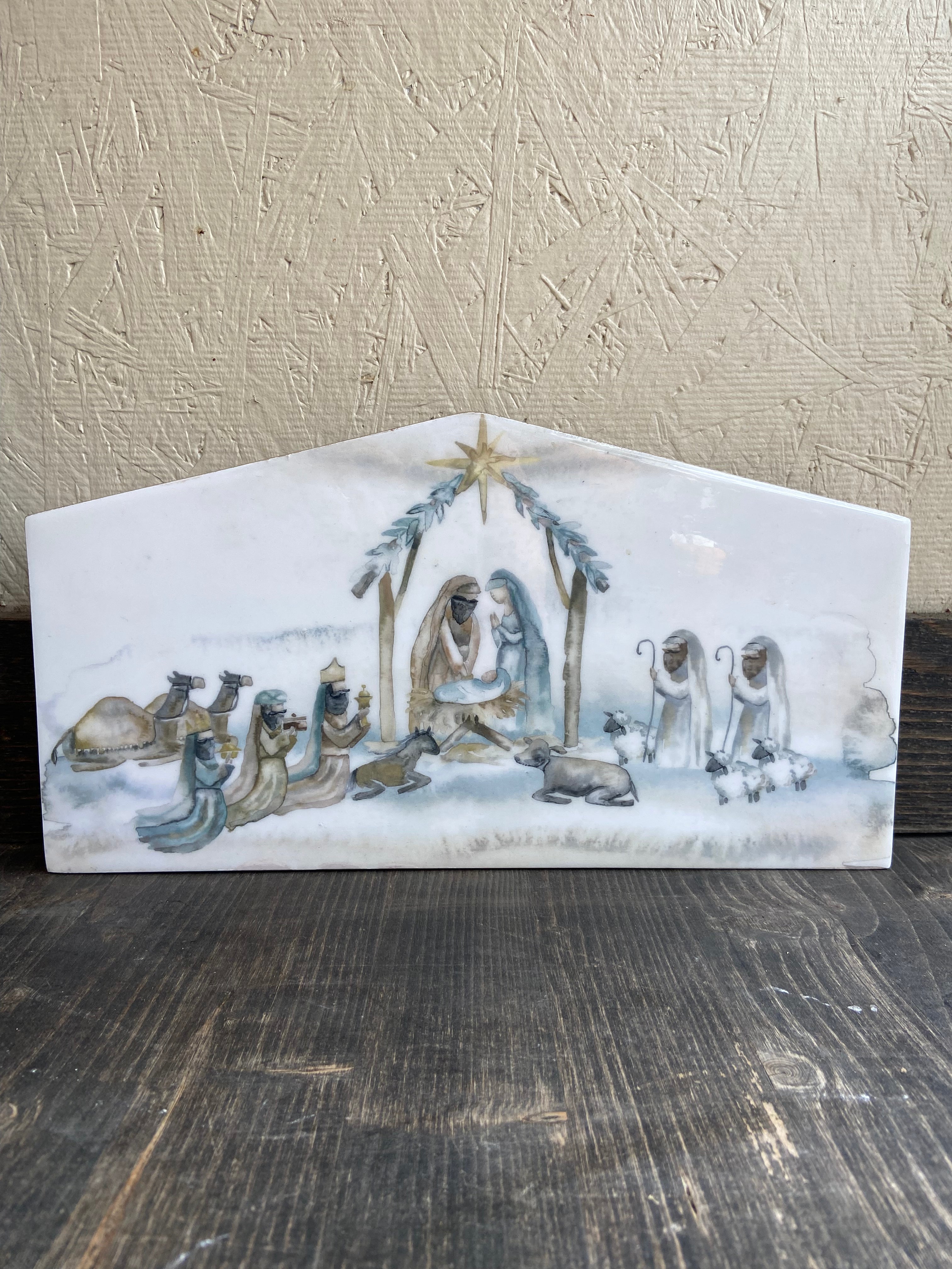 Nativity Scene Wood Block