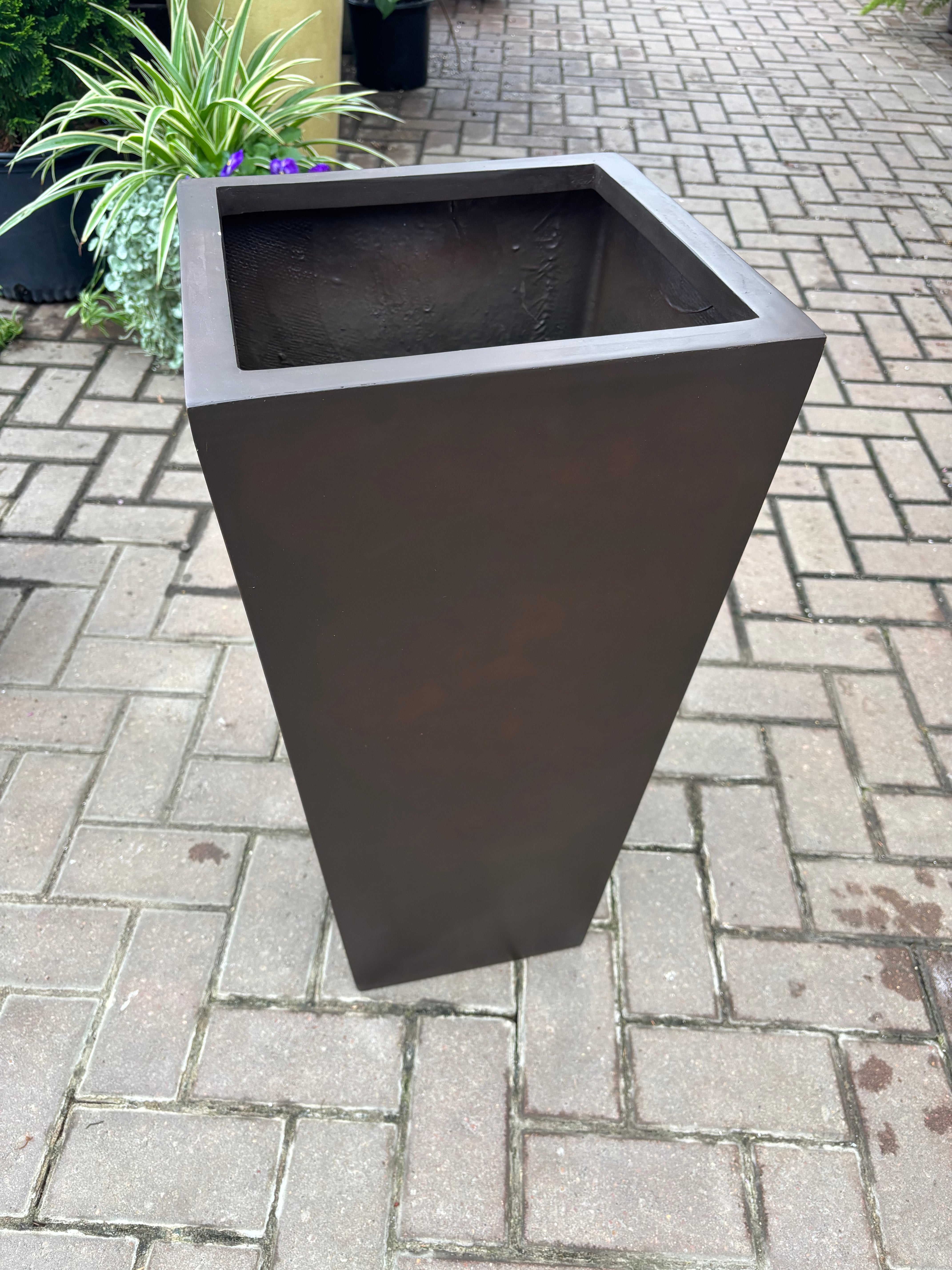 Dark Brown Tall Planter
