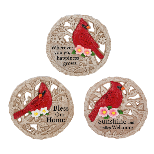 Cheerful Cardinal Stepping Stones