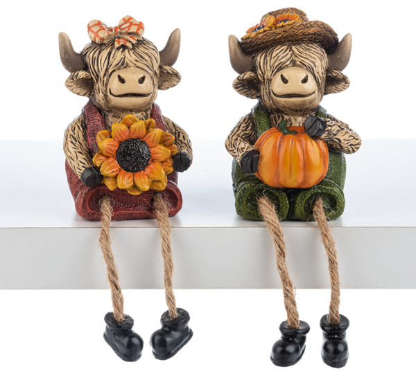 Sunflower Wishes- Cow Shelfsitter