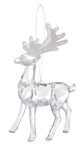 Ice Frosted Reindeer Ornament