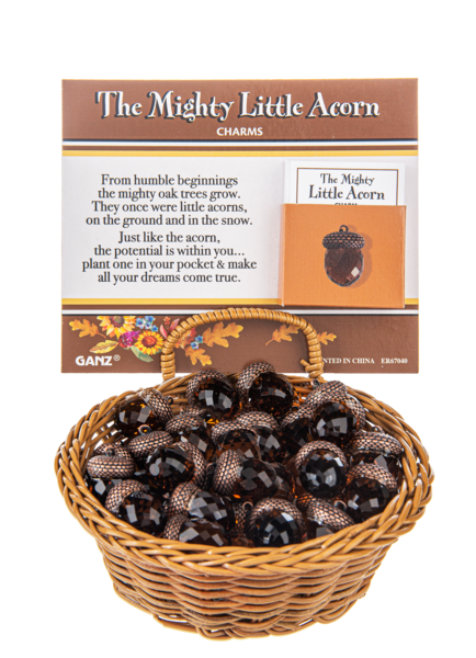 The Mighty Little Acorn Charms in a Basket