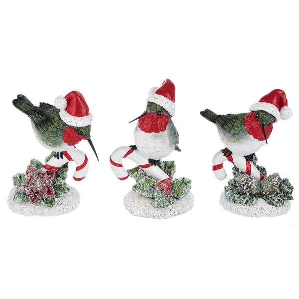Santa Humming Bird Figurine