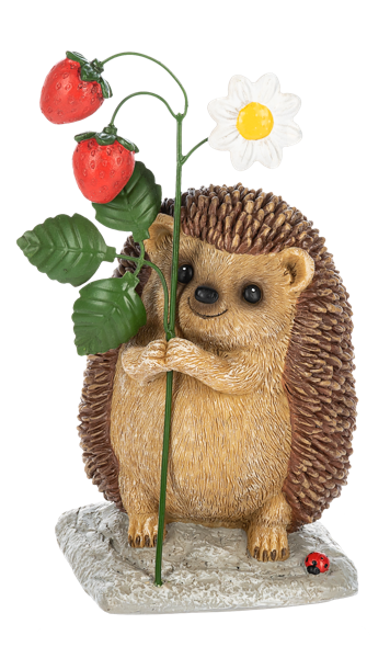 Hedgehog w/Berries Figurine