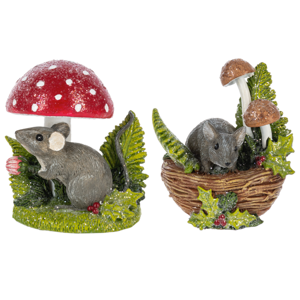 Mouse Mushroom Figurine