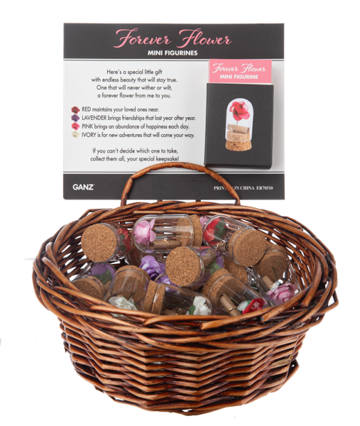 Forever Roses Charms in a Basket