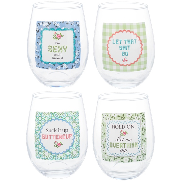 Cheeky Stemless Wine Glass