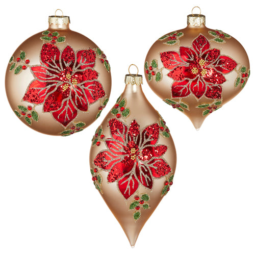 4" Poinsettia Ornament
