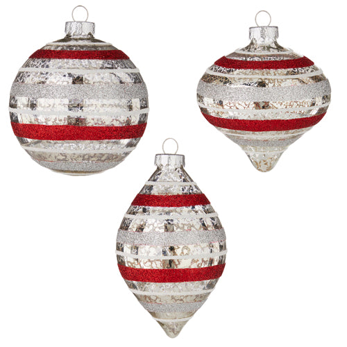 4" Striped Ornament