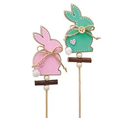 Pick Wood Sitting Bunny Assorted Colors