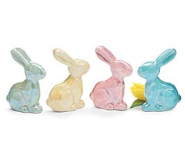 Figurine Pearlized Bunny Assorted Colors