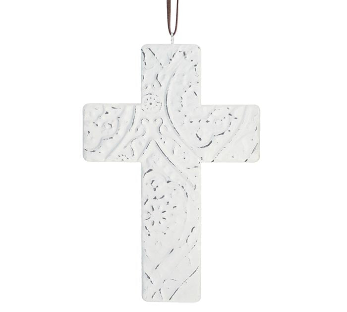 Embossed Tin Cross Ornament