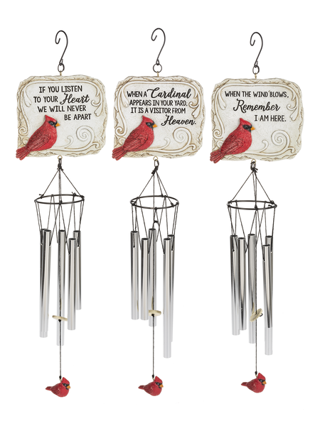 Cardinal Windchime with Message