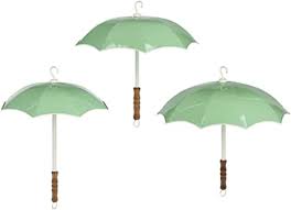 Mint & White Hanging Umbrella