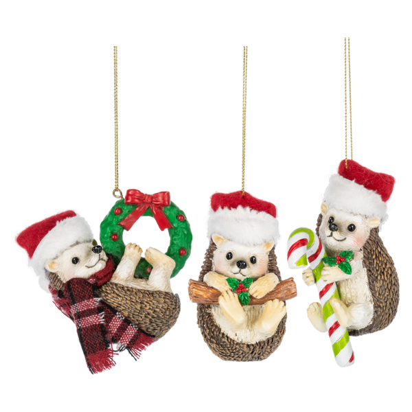 Holiday Hedgehog Ornaments