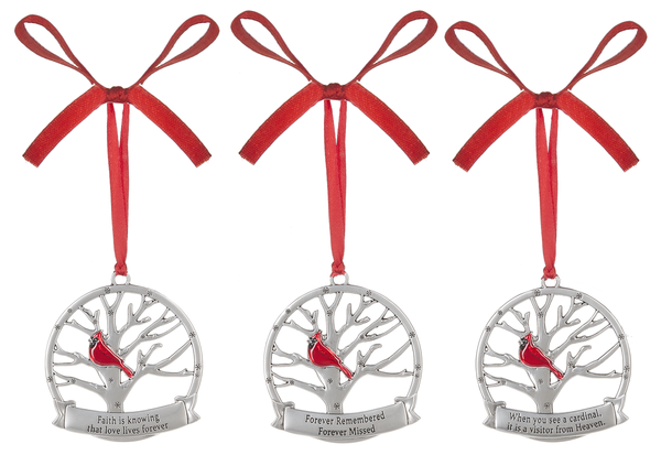 Memorial Cardinals - Ornaments w/ Messages