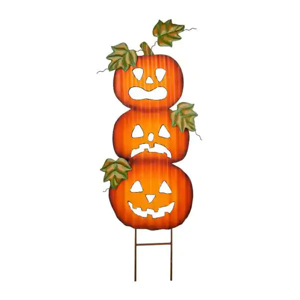 28" Metal Halloween Pumpkin Stake