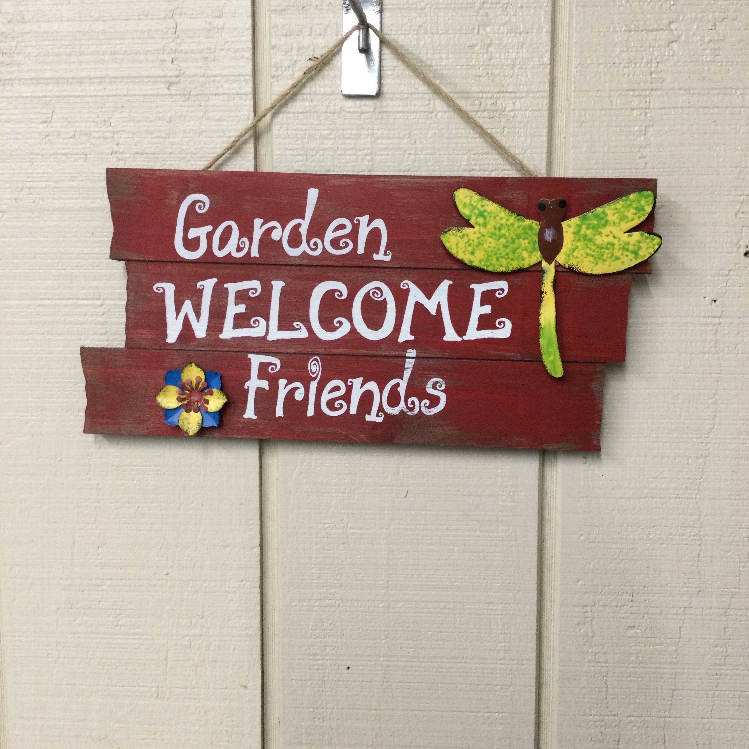 7” Hanging Wood Garden Sign.