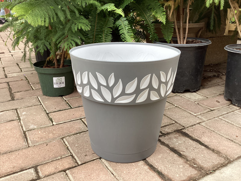 Pot à plante plastique à réserve d'eau DEROMA Cono Diam.25 x H.23.5 cm  blanc