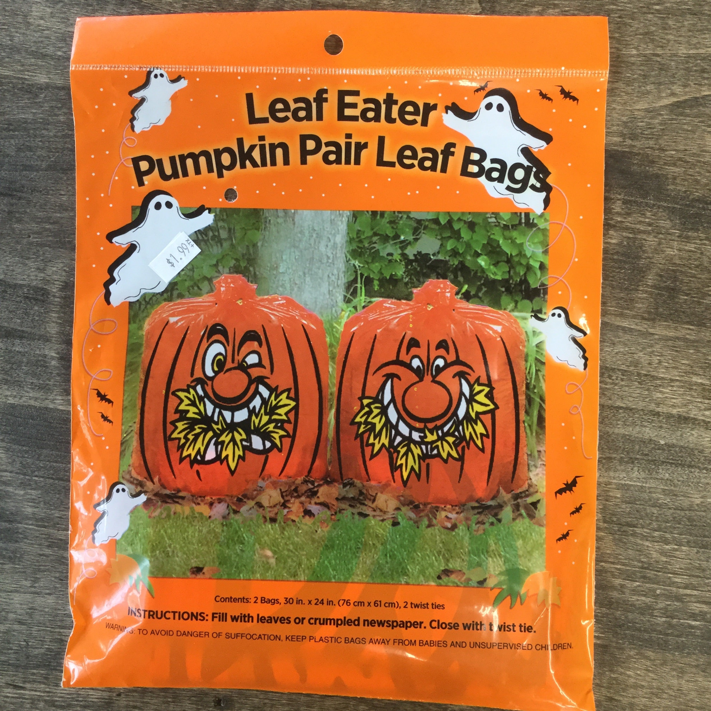 Leaf Eater Pumpkin Pair Leaf Bags