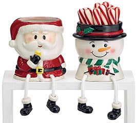 Santa/Snowman Dangling Rope Legs Planter