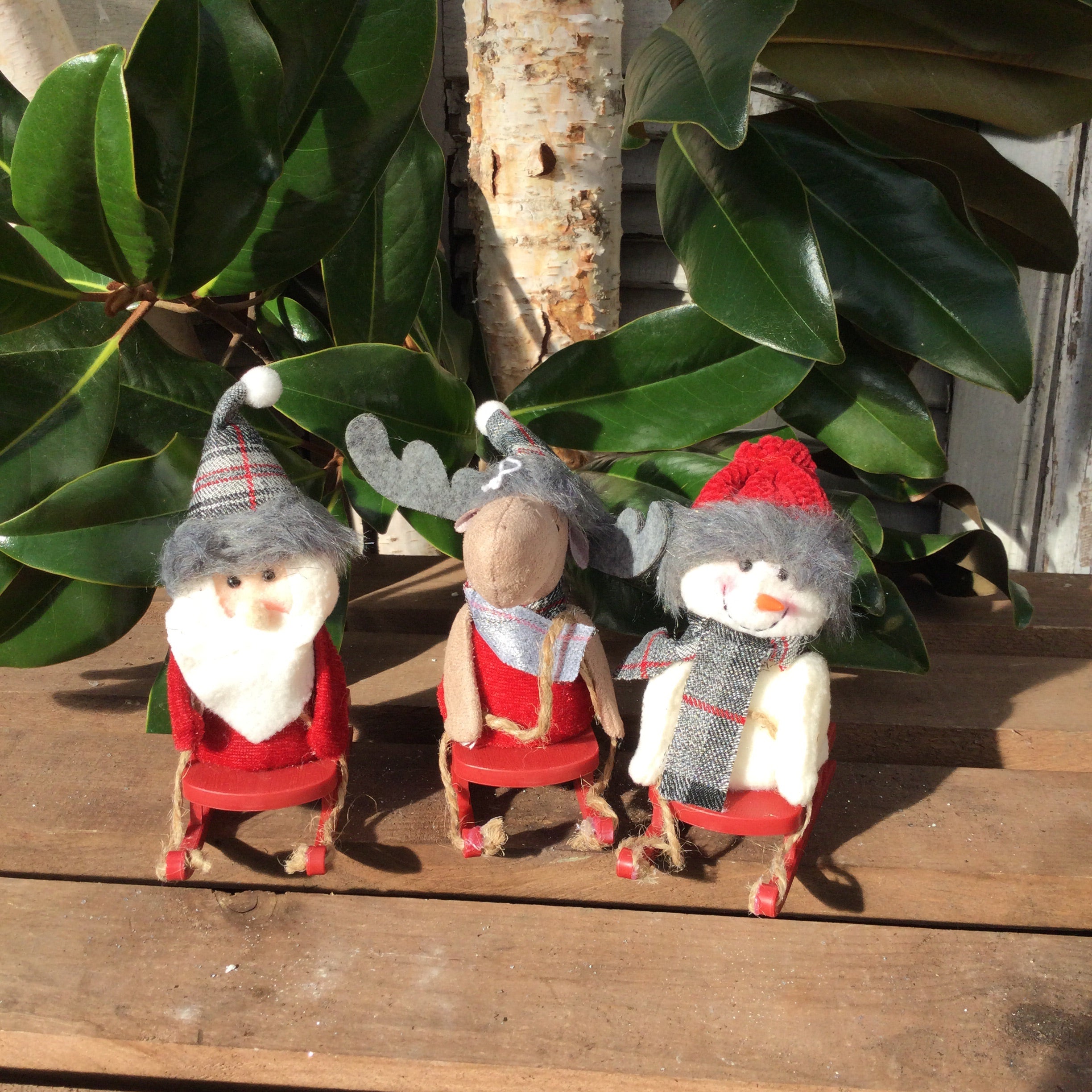 Holiday Figures on Sled Ornament