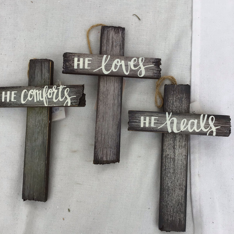 Wood Cross Message Ornament