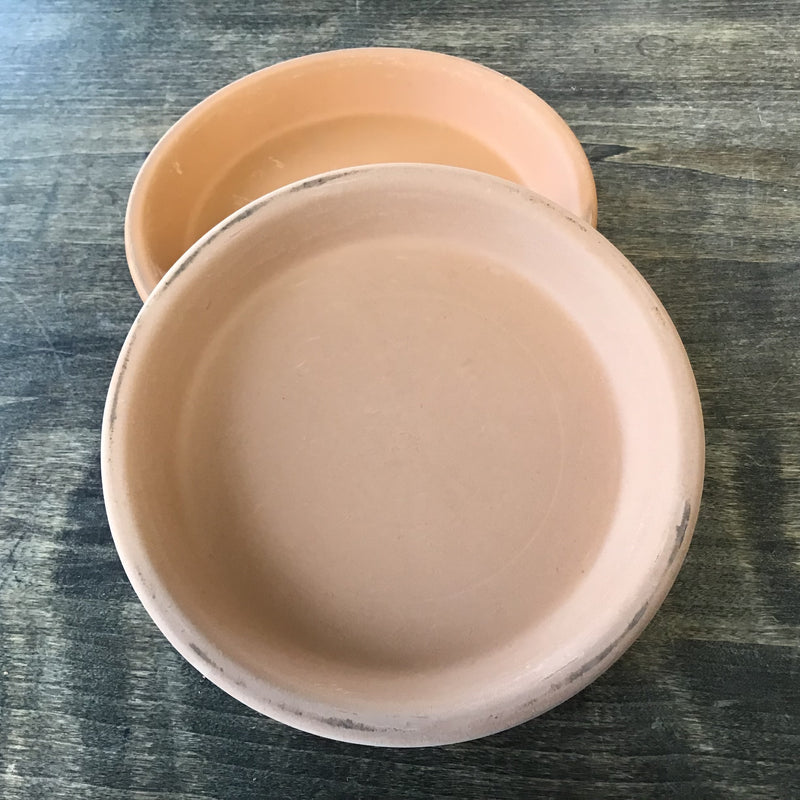5.9” White terra cotta saucer