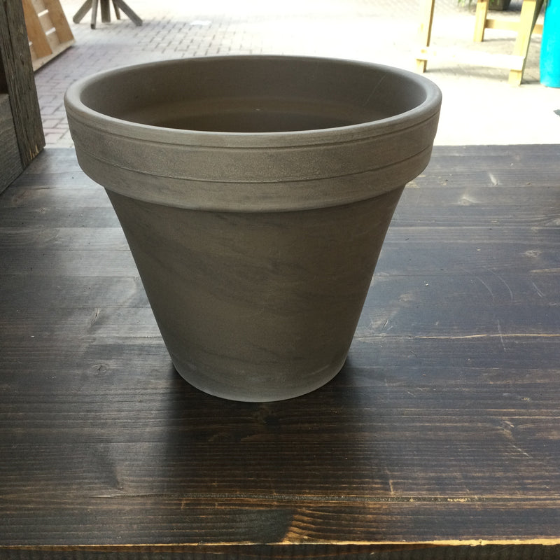 8” Gray Marbled Terra Cotta Pot
