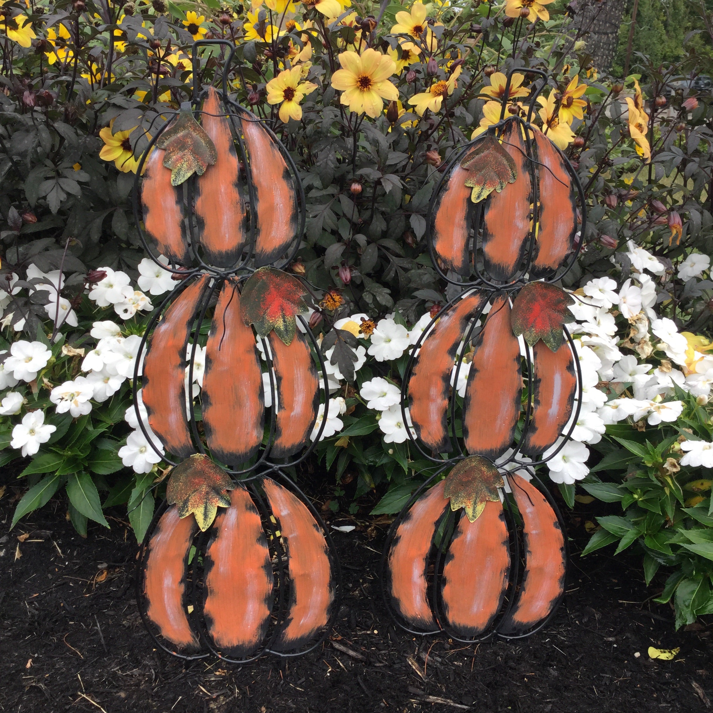 30” Metal Stacked Pumpkin Stake