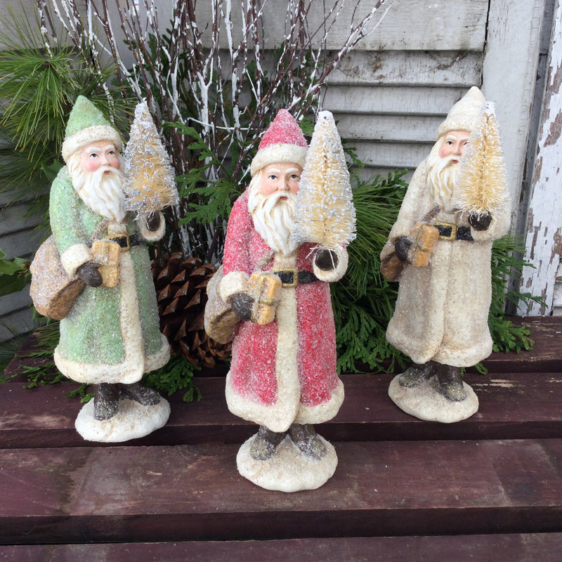 Glitter Santa Holding Tree