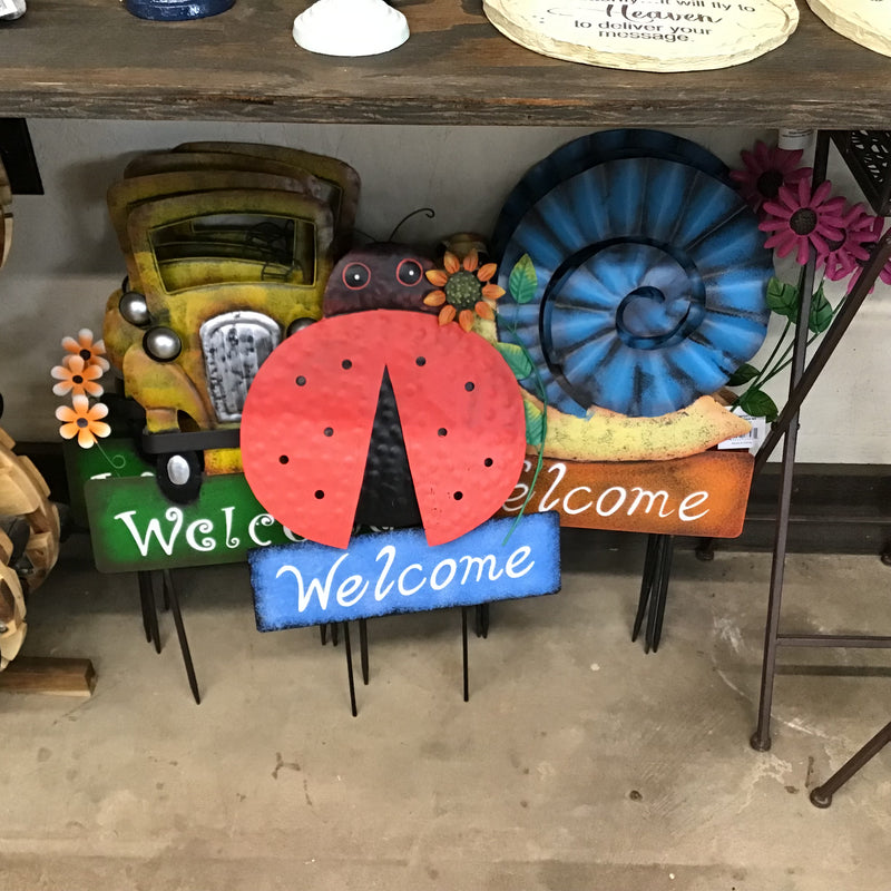 23” Snail, Ladybug, Truck Welcome Sign