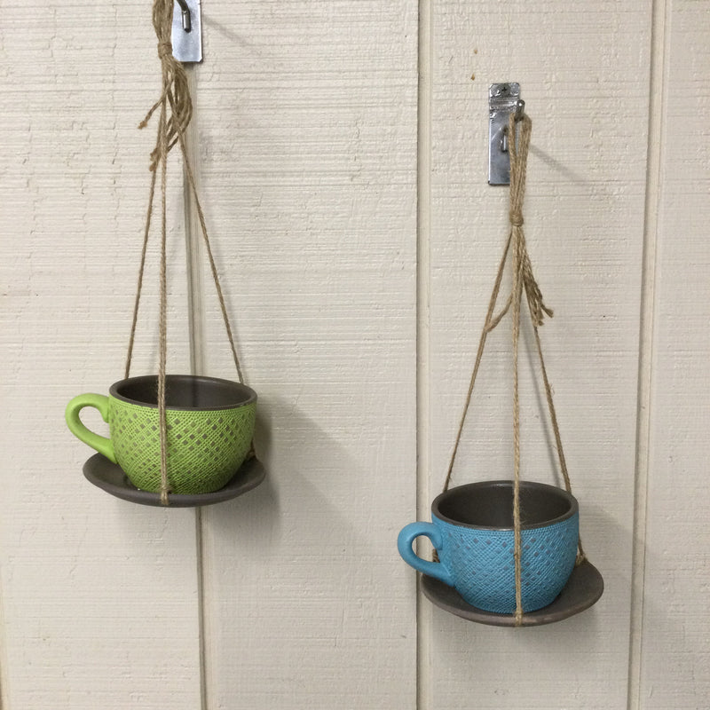 Teacup and Saucer Hanging Planter