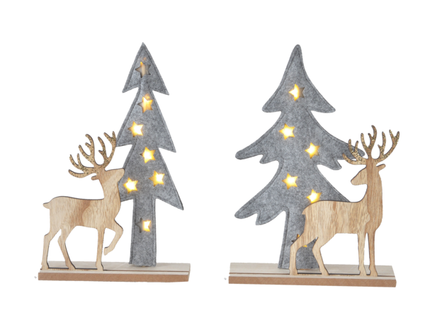 LED Light Up Tree w/Deer Figurines