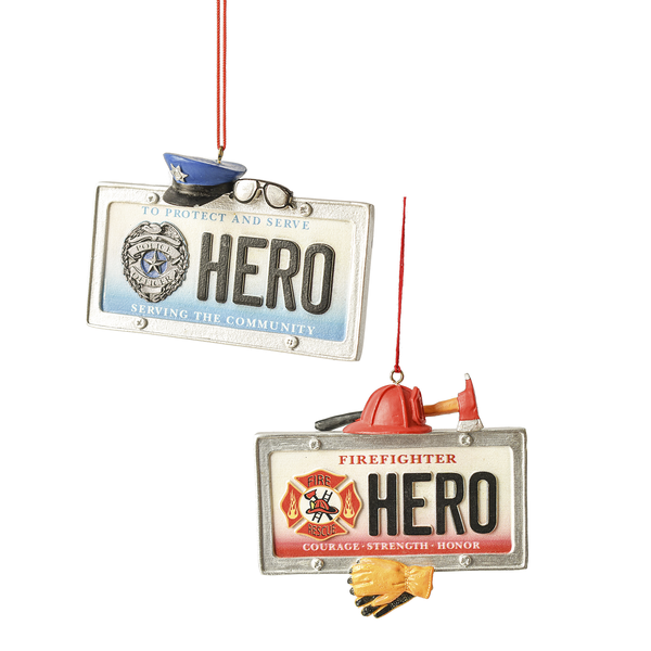 Police And Firefighter Plaque Ornament